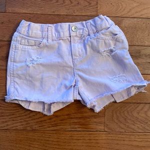 Children’s Place Girls light purple lavender colored distressed denim shorts
